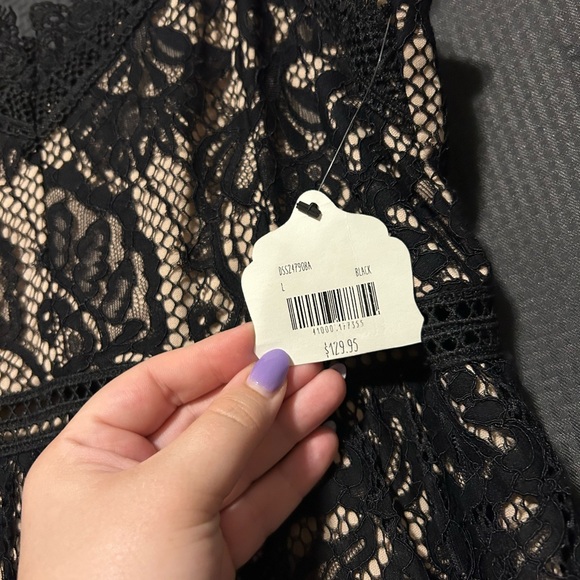 NEW Altar’d State Midi Length Adjustable Strap Black Lace Dress Women’s Sz Large - Picture 4 of 9